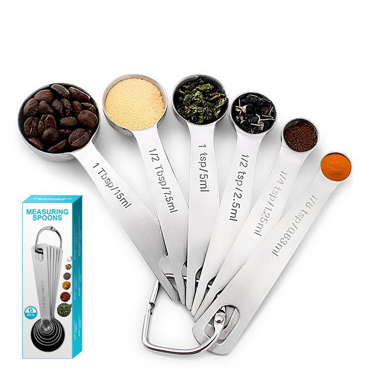 High Quality 6 Piece Stainless Steel Measuring Spoon